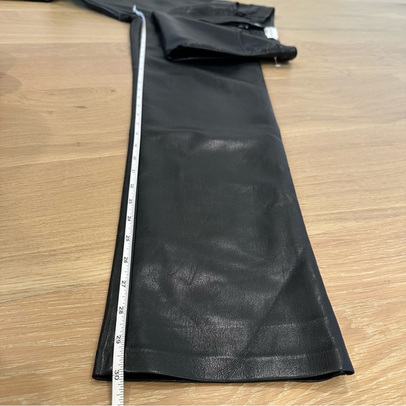 Aritzia Wilfred Melina Faux Leather Pants High Rise Straight Leg Black Size 6 - Picture 5 of 15